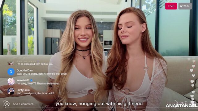 Фанаты за донатили Anastangel и Arina Fox, чтобы соблазнили на секс доставщика пиццы