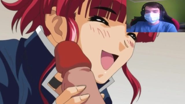 Пацан комментирует, как молодая аниме телка играется с членом