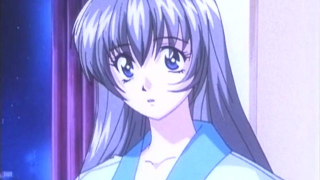 Хентай с милой школьницей с фиолетовыми волосами